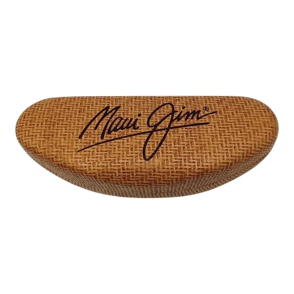 Official Maui Jim Bamboo Tan Sunglasses Hard Case Large Clamshell Case Only